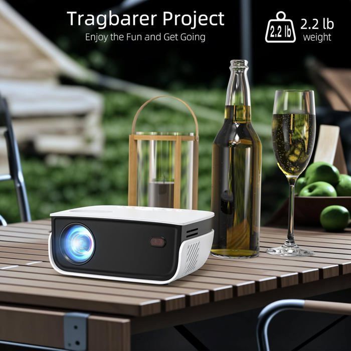 Mini Videoprojecteur, Projecteur Video Portable 1080P, Retroprojecteur Home Cinéma 7500L, Auto Keystone, Compatible Avec Ios[XV122]