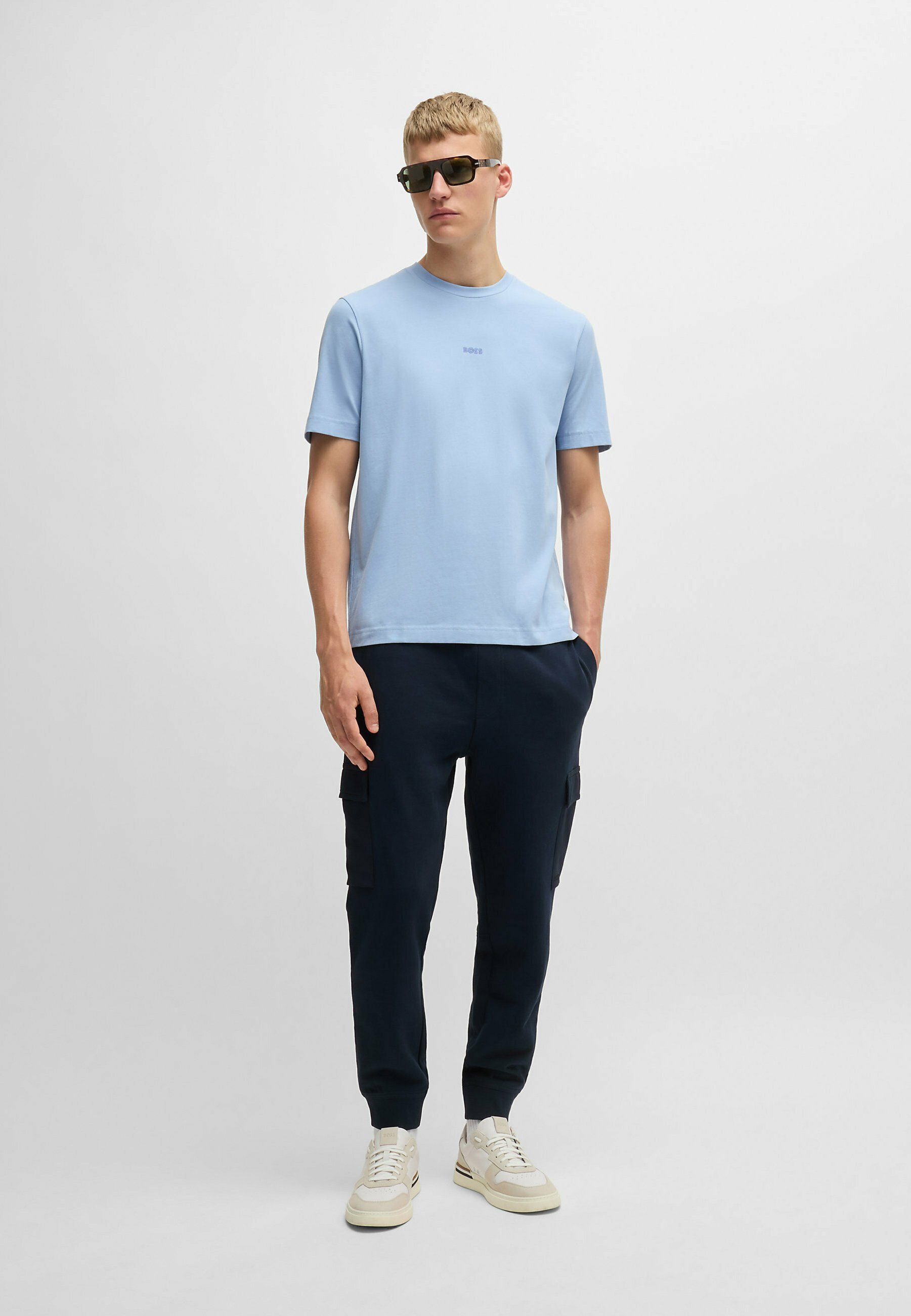BOSS TCHUP - T-shirt basique - bleu ouvert dix