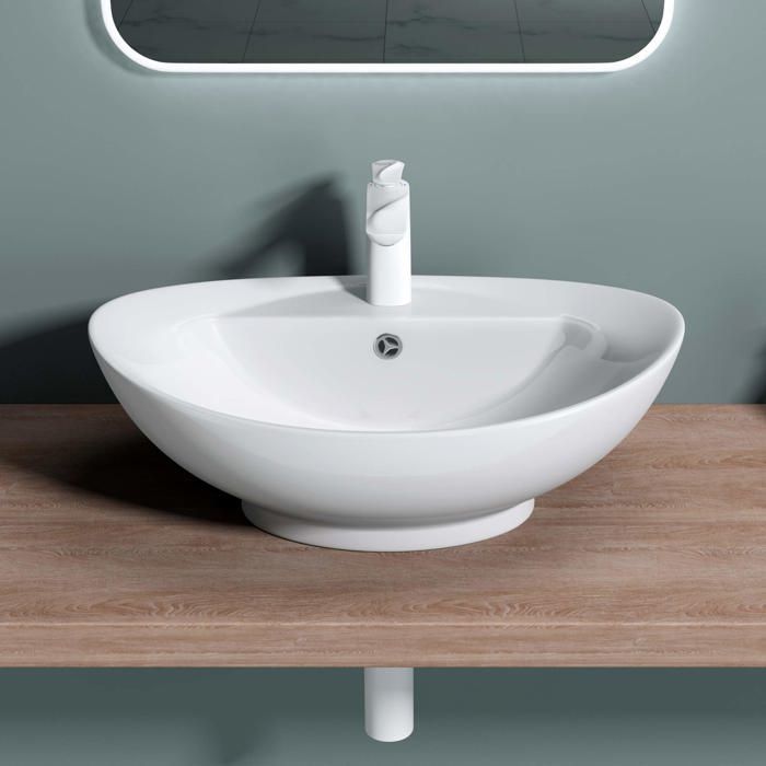 Lavabo de encimera blanco de 59 cm, Doporro Brussels302, 59x39x21cm