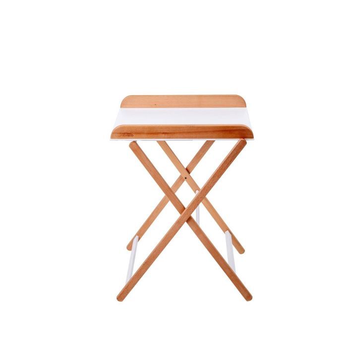 Jade two-tone white wooden changing table - Combelle - 2 adjustable heights - Compact and functional