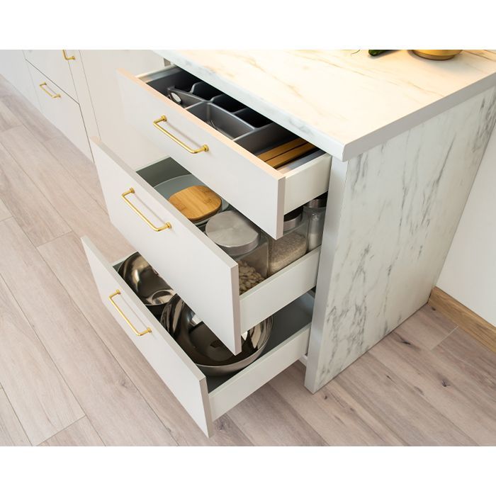 Cuisine complète emplacement pour four encastrable 270 cm couleur beige - KATIA