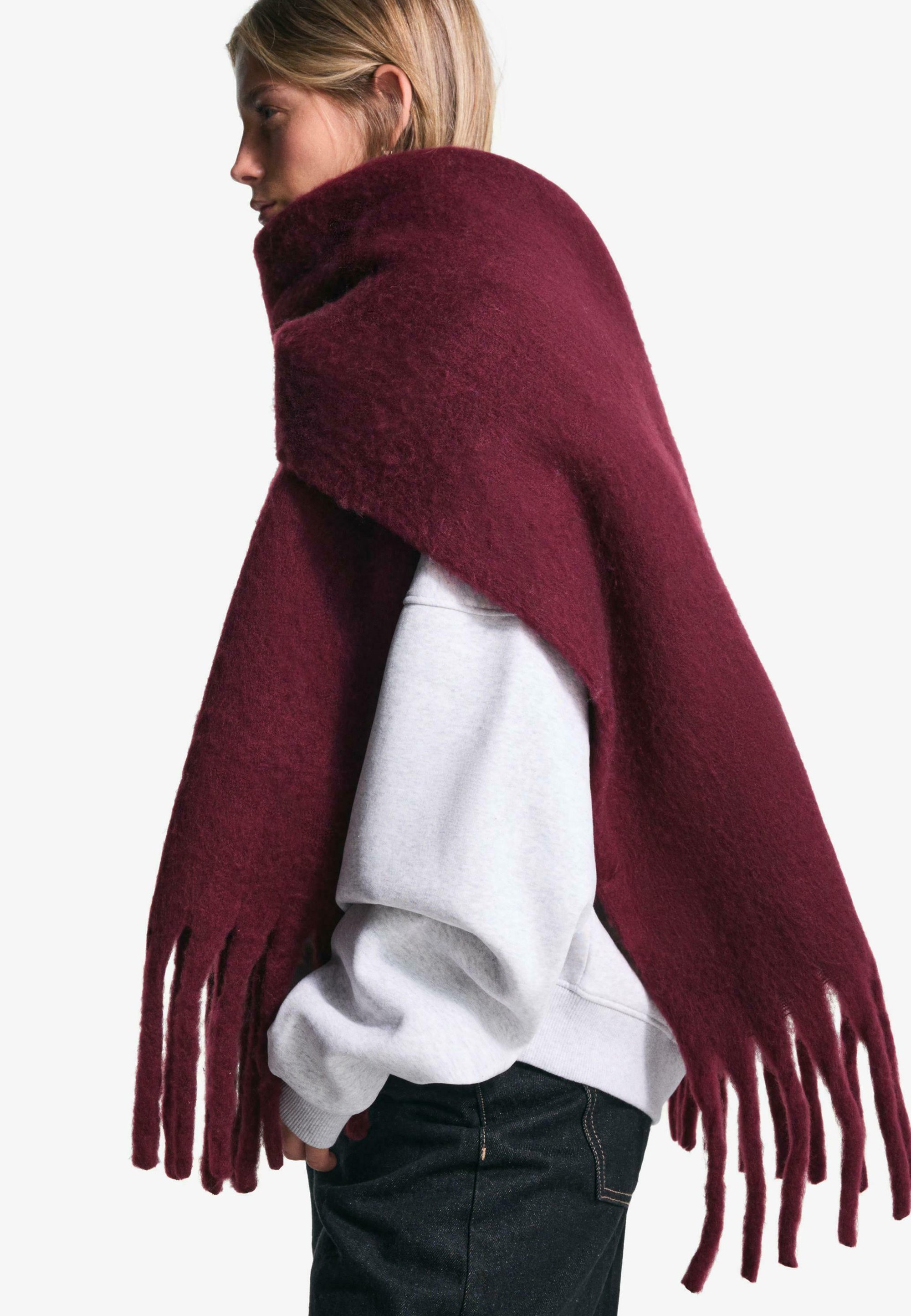 Bershka gekleurde sjaal - bordeaux
