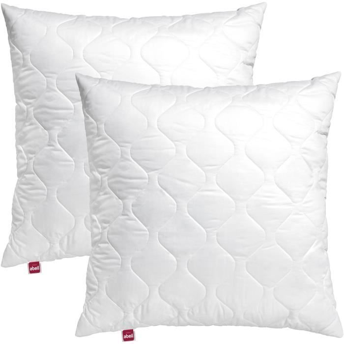 Set di 2 cuscini trapuntati in memory foam ABEIL - 60x60 cm - Bianchi