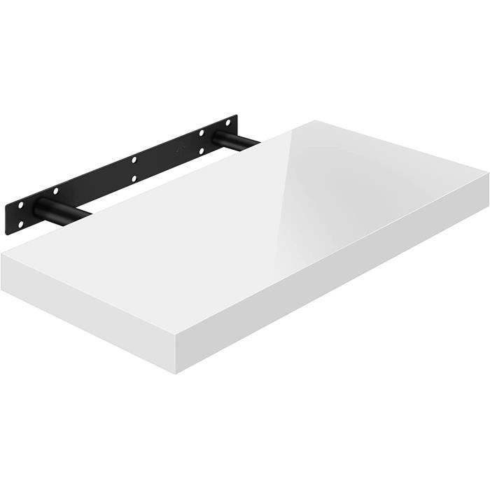 WOLTU Étagère Murale,Tablette Murale,Étagère à Livres,Panneau de Bois,50x22,9x3,8cm,Blanc,RG9477ws