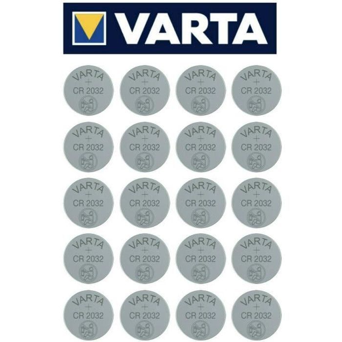 Pile CR2032 - VARTA - Lot de 10 - Lithium 3V - Capacité 230mAh - SANS BLISTER