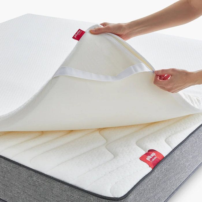 Viscoelastic Aloe Vera Mattress Topper - PIKOLIN HOME - 160x200 cm - White - Dermoprotective - Breathable - Washable Cover
