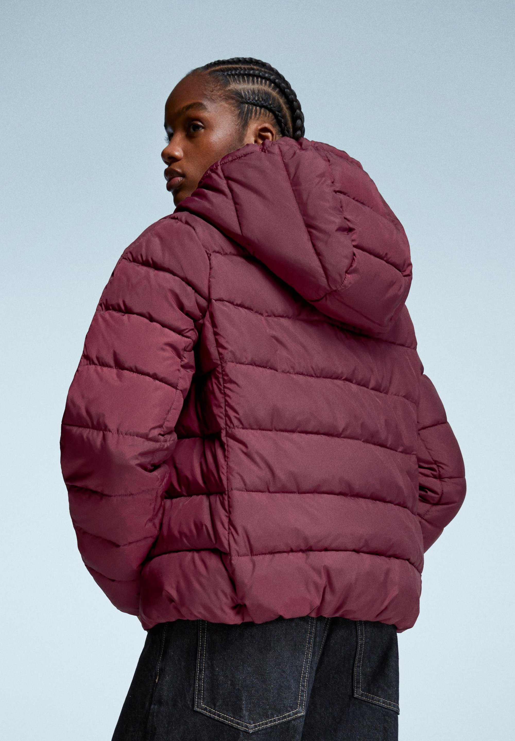 Giacca invernale Bershka - rosso scuro