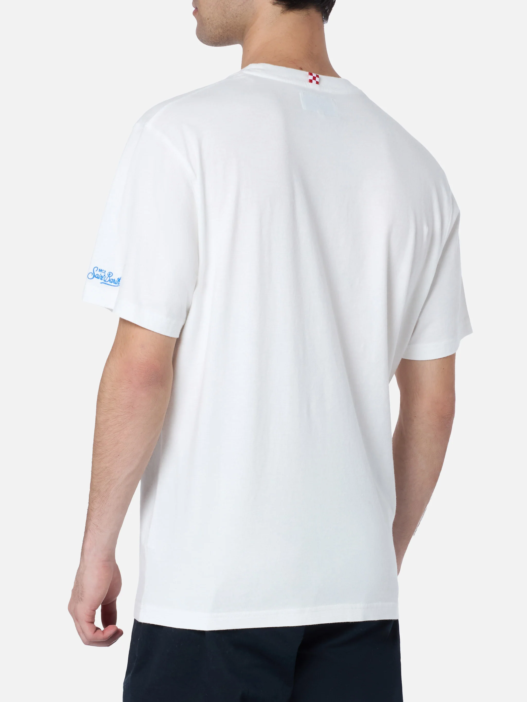 Arnott's heren T-shirt van zwaar katoen met Save My Panda 4x4-borduurwerk.