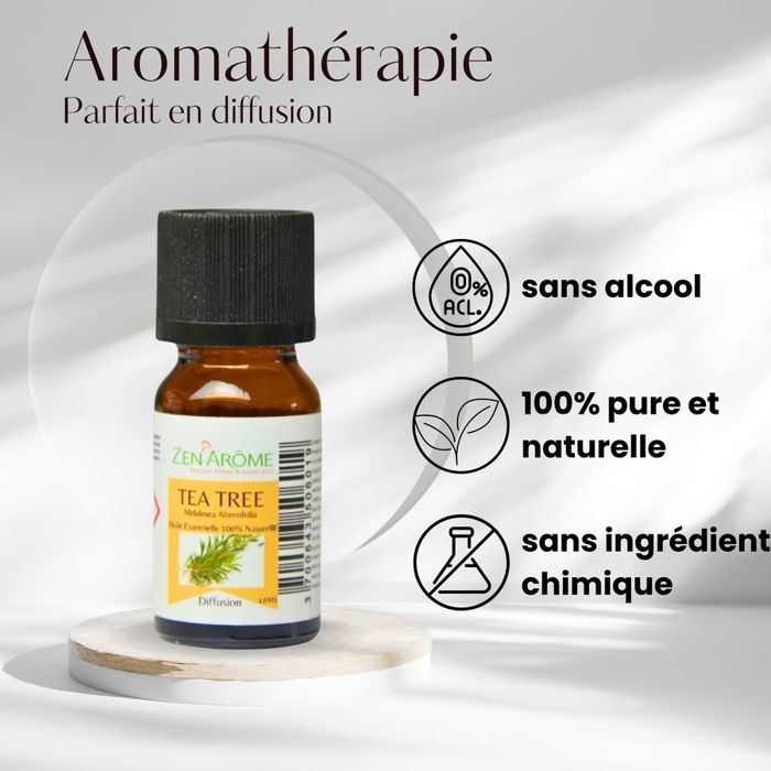 Olio essenziale di tea tree – 100% puro e naturale - Diffusione aromaterapica – 10 ml – Confezionato in Francia - Zen'Arôme