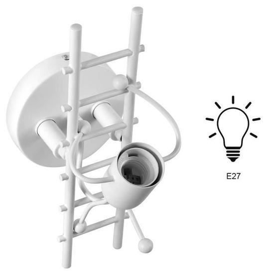 U DO E27 Applique Murale Interieur, Créatifs Applique en Métal Rétro Vintage Lampe murale Noir Lampe