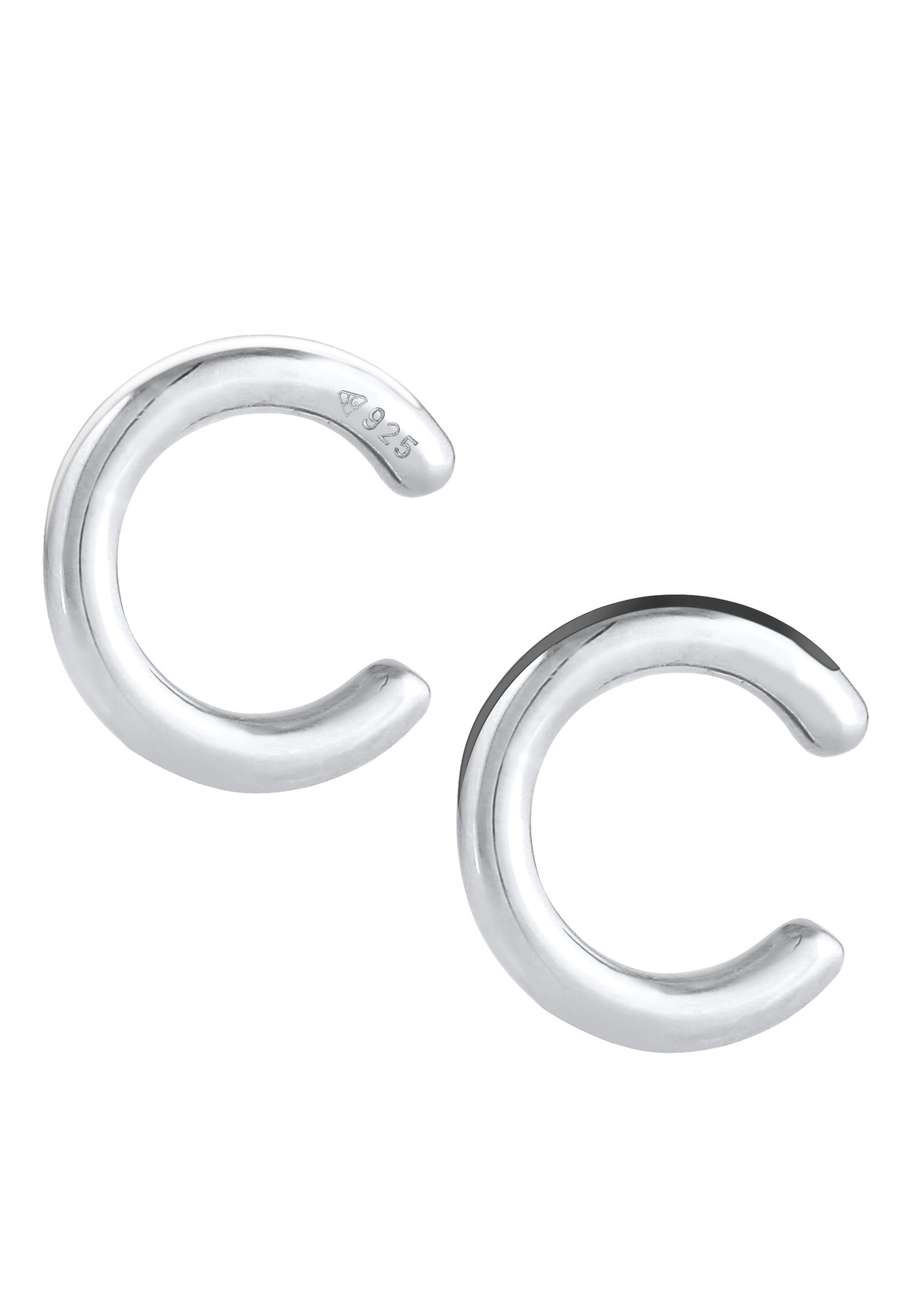 Elli Ensemble de boucles d'oreilles pour femmes - Noir minimal de base avec émail en argent sterling 925