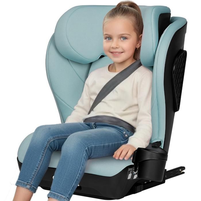 Silla de coche LIONELO Neal i-Size 100-150cm - ISOFIX - Portavasos - Asiento ancho - Reclinable - Grupo 2/3 - Turquesa