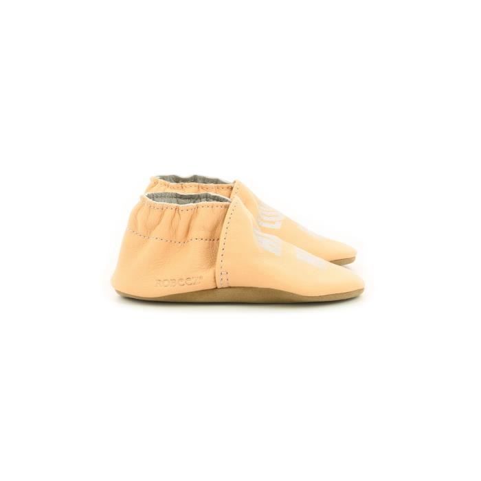 Chausson bébé - ROBEEZ - Stay Home Veg - cuir tannage végétal - Rose - Mixte