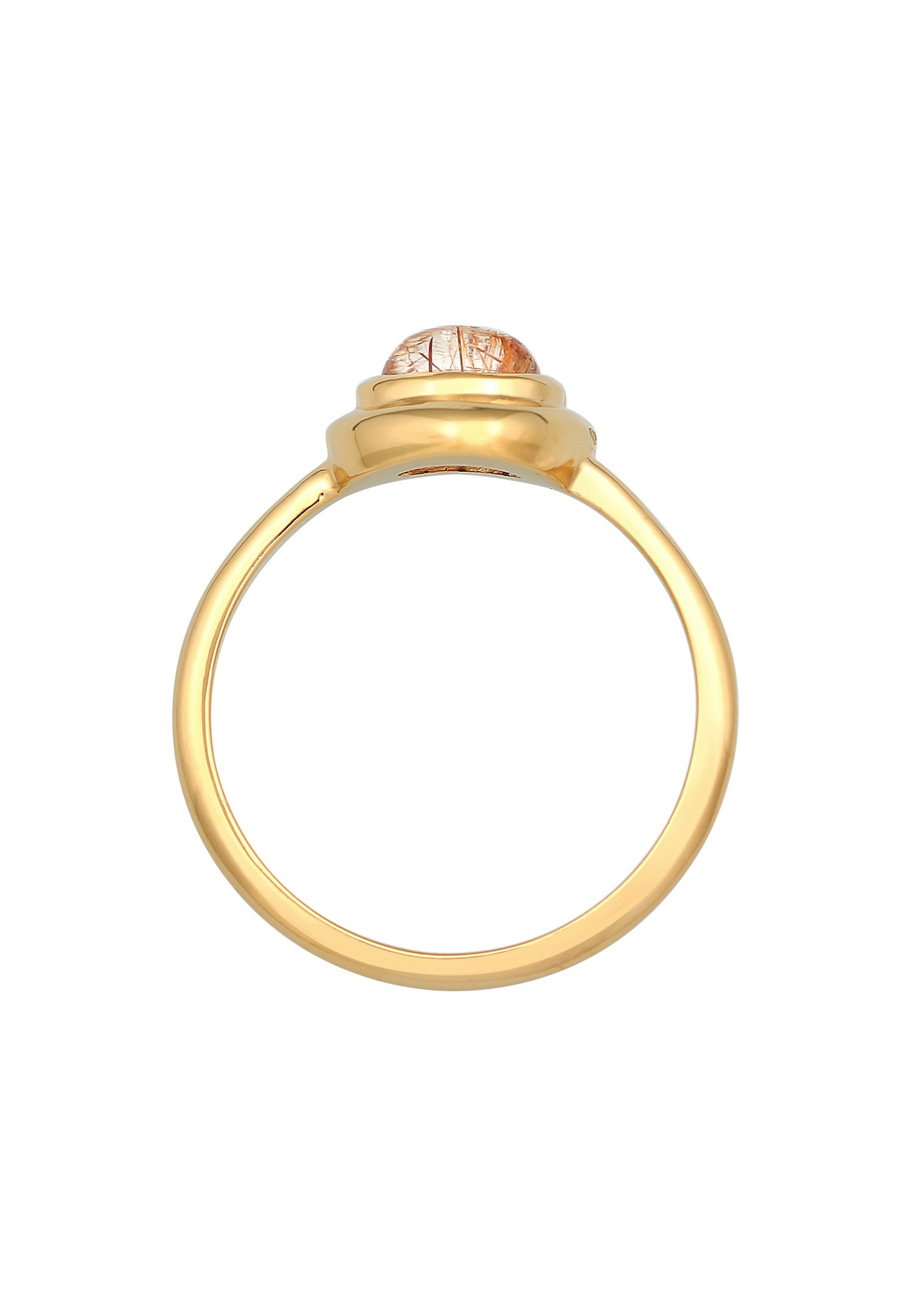 Elli PREMIUM Femmes cheveux d'ange ovale avec pierre précieuse de quartz en argent sterling 925 plaqué or
