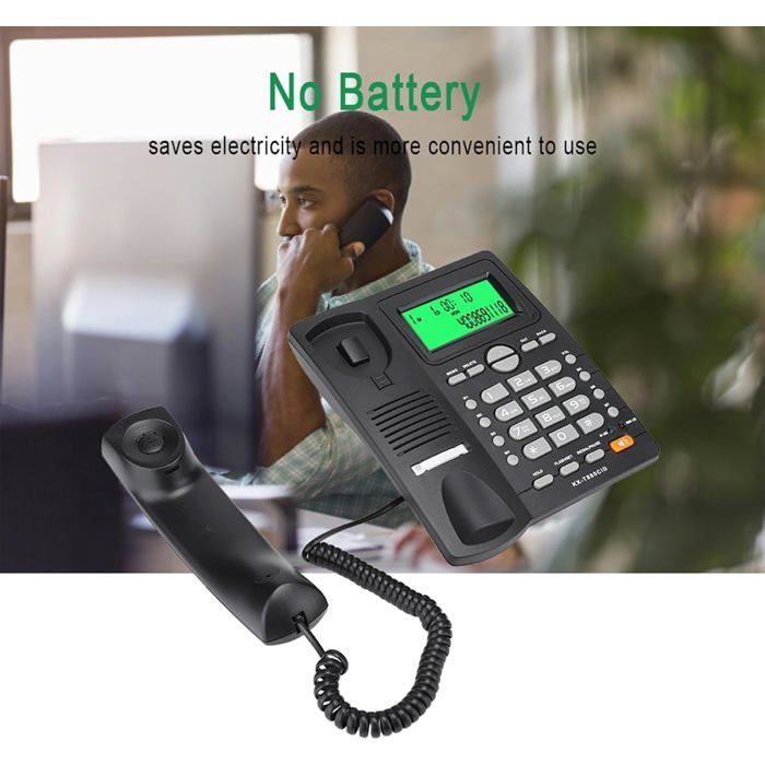 Téléphone fixe avec répondeur - FEBEST - Réduction du bruit - Affichage de l'ID de l'appelant - Numérotation rapide
