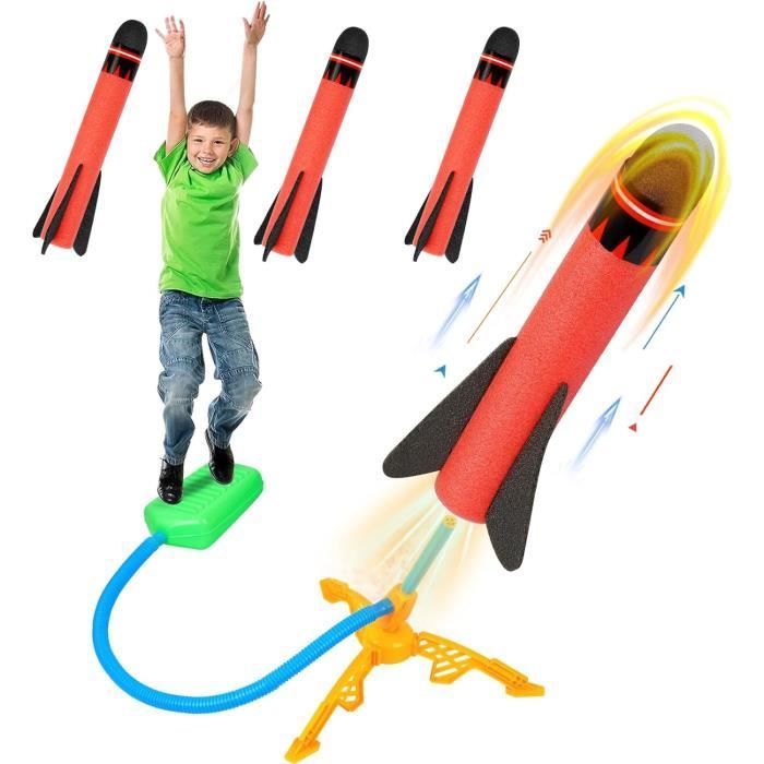 Toy - Kit with 3 Foam Rocket Launchers - Safe - For Children 4-9 Years Old
