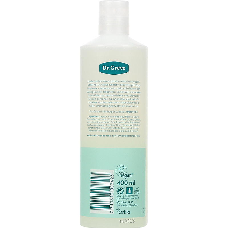 Dr. Greve Gel Íntimo 400 ml Sensitive, Dr. Count