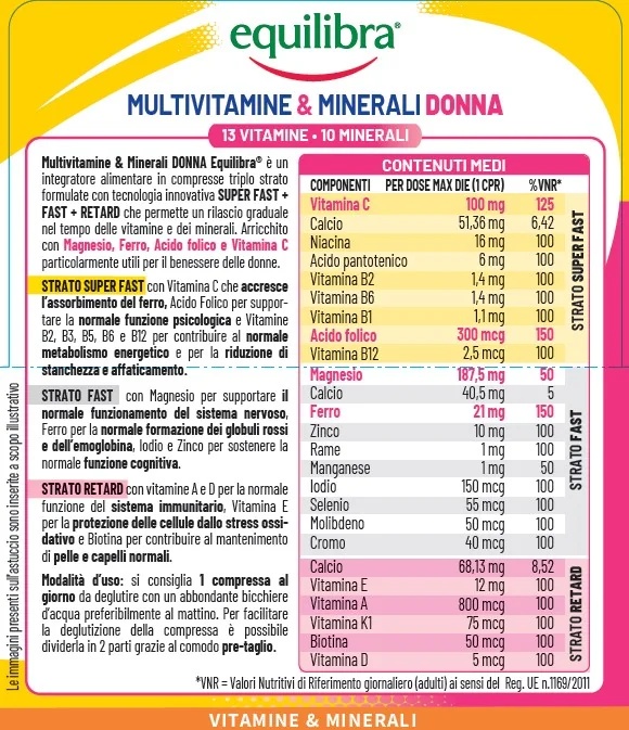 EQUILIBRA Equilibra Multivitamine voor vrouwen 30 tabletten Voedingssupplement voor vrouwen