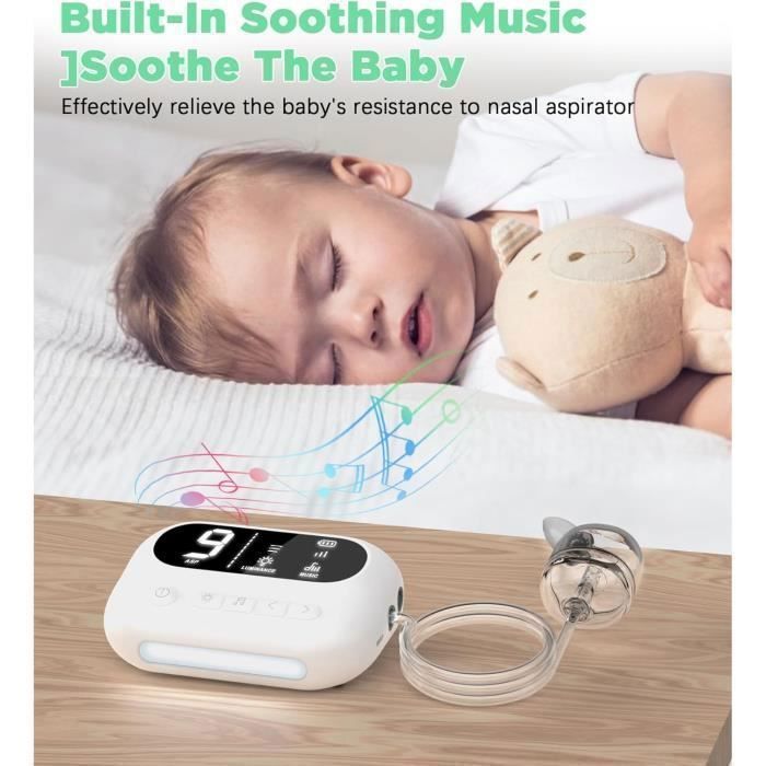 Aspirador nasal para bebés, eléctrico, recargable, con 9 niveles de succión, música y luz, PZCC