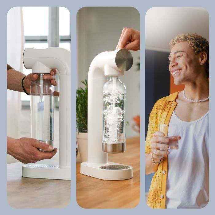 Machine à soda BRITA - SodaONE Blanche - 1 Bouteille 1L et 1 Cylindre de CO2 inclus