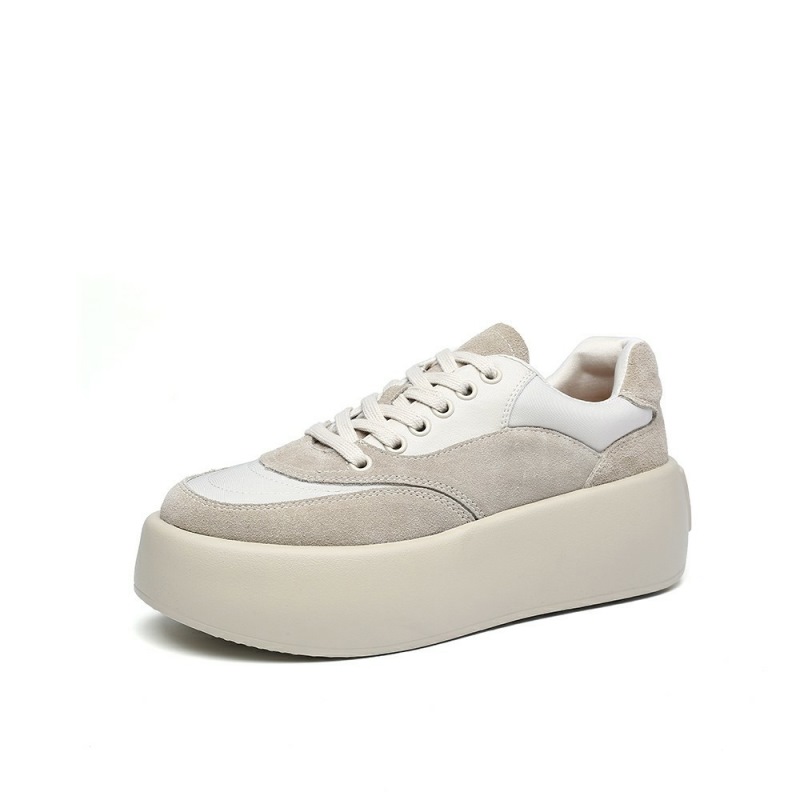 Zapatillas deportivas planas de plataforma para mujer, ante de vaca, moda primaveral, cómodas, informales, con suela gruesa.
