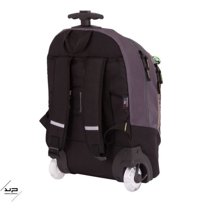Wheeled backpack - BODYPACK - Grey Comet - Recycled fabric - Primary - Back