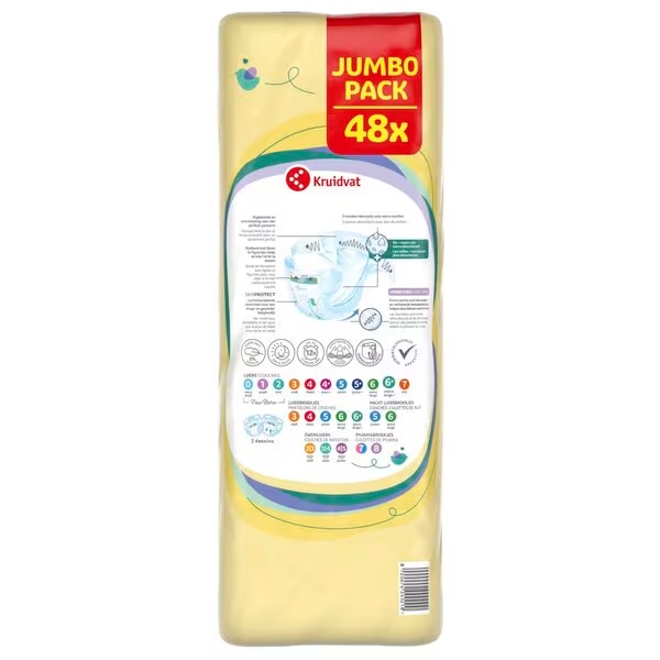 Kruidvat 6+ Extra Large Plus pelene Jumbo pakiranje veličine 6+ (16+ kg), 48 komada