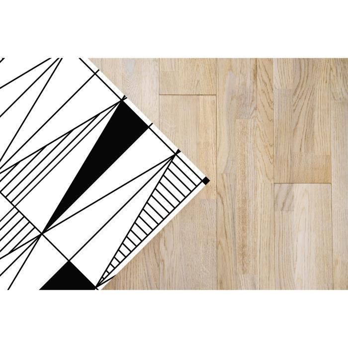 Panoramic Diamond Pattern Vinyl Rug 140x200 cm - PVC Rug for Kitchen, Office and Living Room