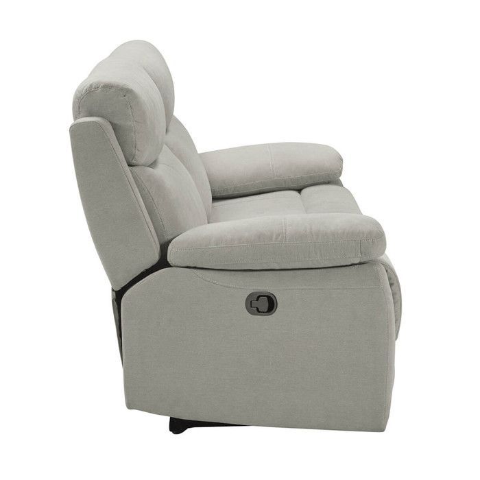 PRICE - 3-Seater Manual Reclining Sofa, Light Grey, Waterproof Fabric