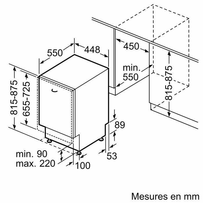 BOSCH SPV2HKX42F SER2 Volledig geïntegreerde vaatwasser - 10 couverts - 45 cm breed - 46 dB - 5 programma's