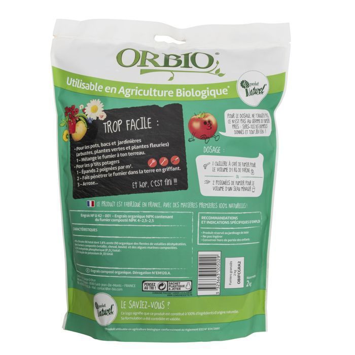 OrBIO 2kg de esterco granulado