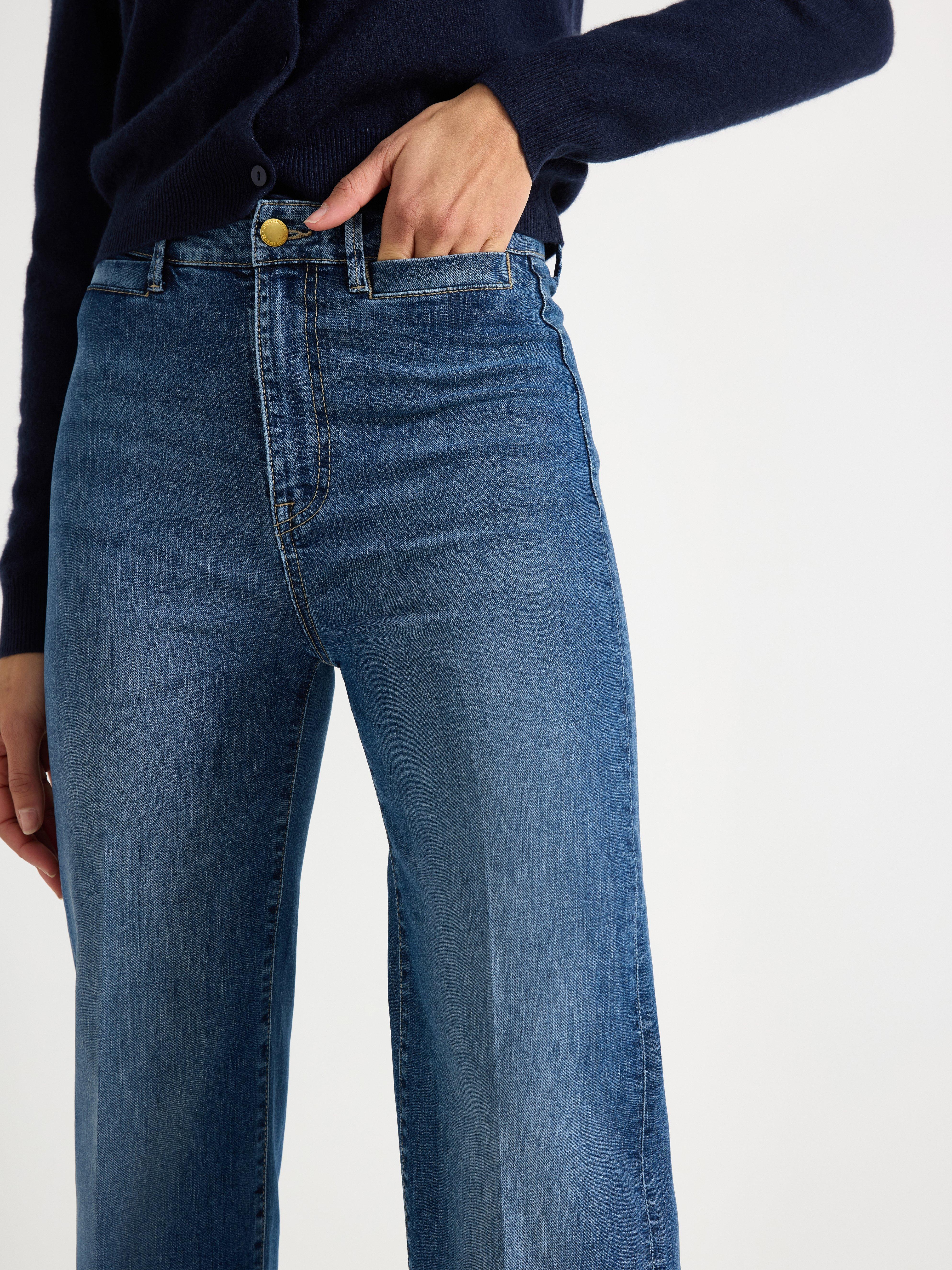 ŠIROKÉ strečové džíny s širokými nohavicemi Denim