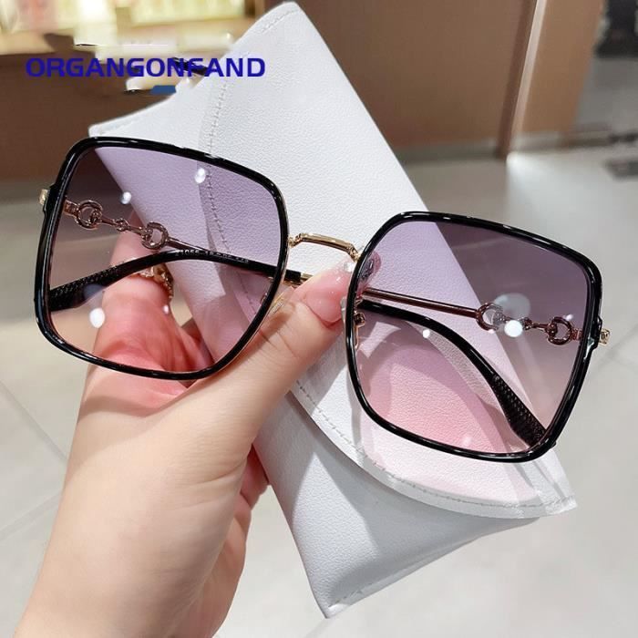 Gafas de sol para mujer - Nuevas gafas de sol de moda premium con protección UV para exteriores - Montura negra y dorada
