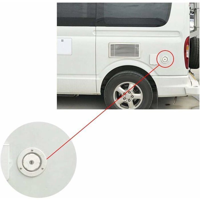 Tapón de llenado de agua dulce para autocaravanas con 2 llaves, blanco, impermeable, cierre por gravedad, para autocaravanas/caravanas.