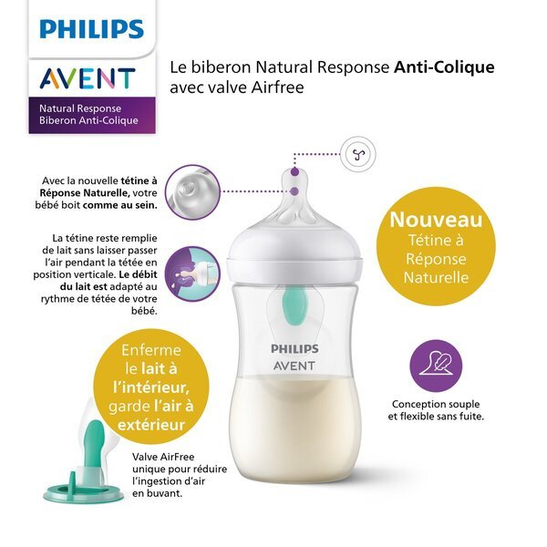 Philips Avent Natural Airfree SCY673/01 1+M bočica za bebe<br>260 ml