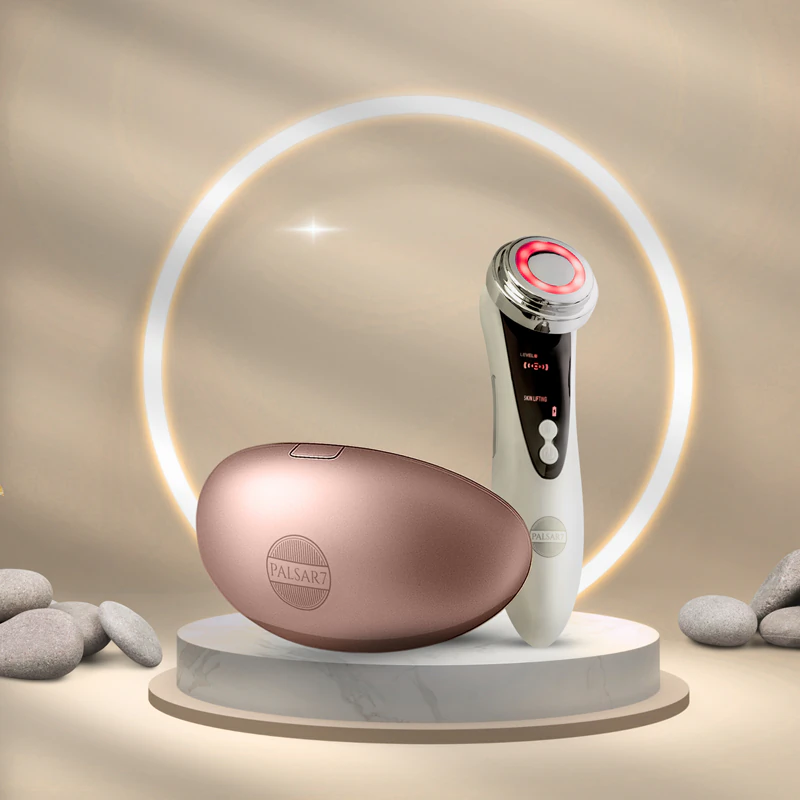 Conjunto exclusivo PALSAR7 com máscara labial LED e ferro galvânico a um preço incrível em ouro rosa.