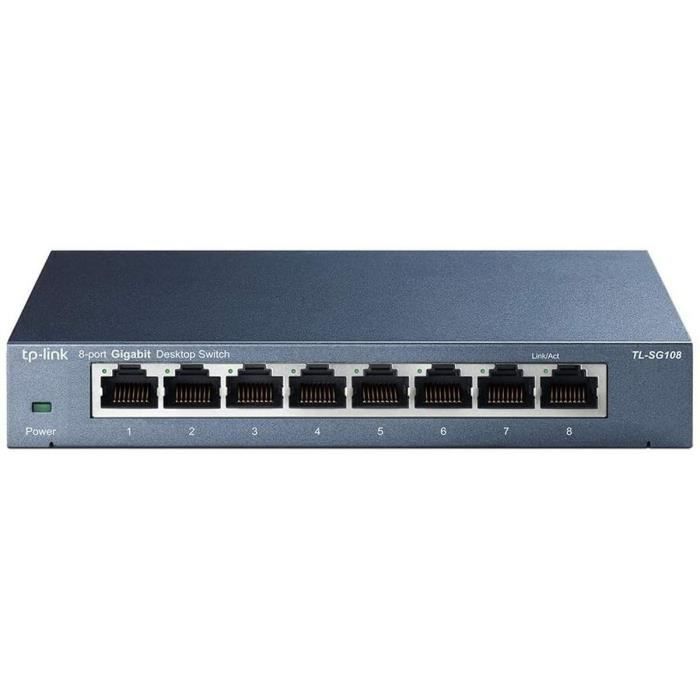 Lo switch desktop Gigabit a 8 porte TP-Link TL-SG108 (10/100/1000 Mbps) è ideale per estendere le reti cablate negli uffici domestici.