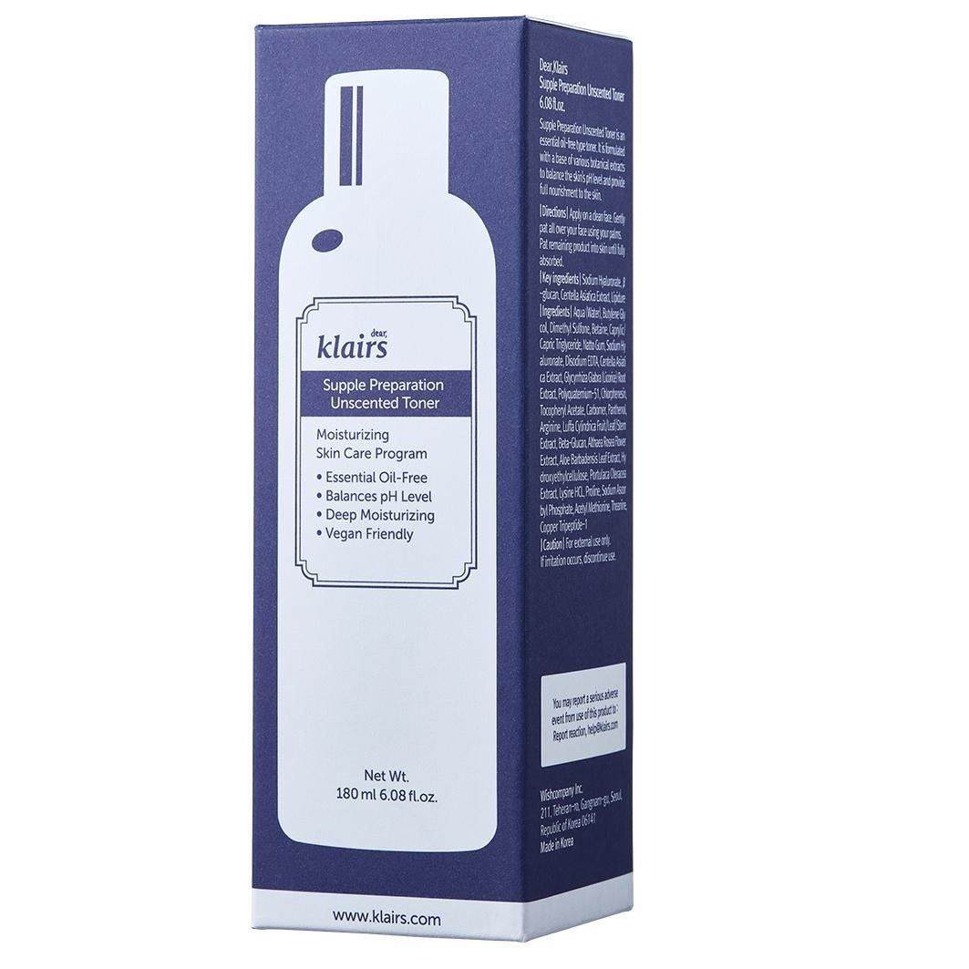 Pleťové tonikum Dear Klairs Neparfumované tonikum Dear Klairs Supple Preparation - 180 ml