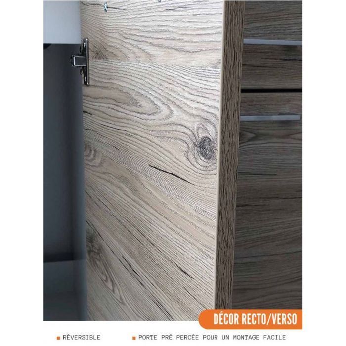 Cuisine complète ECO Noyer Blanchi 240 cm - Cuisineandcie