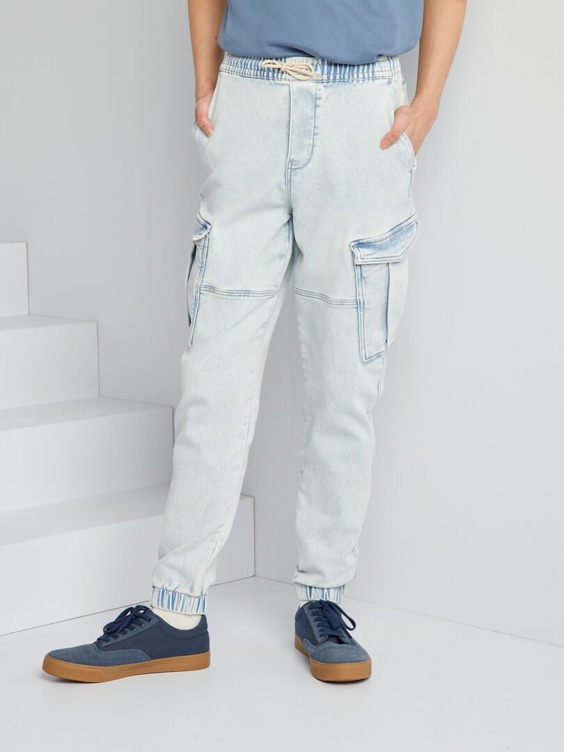 Joggingbroek met jeanslook - BLAUW