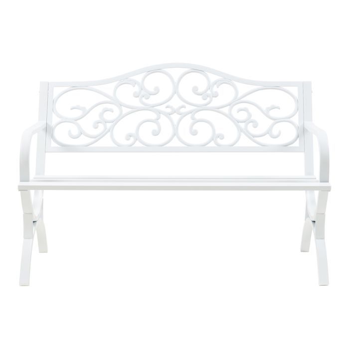 Utav Gartenbank 127 x 53 x 79 cm, weißer Stahl