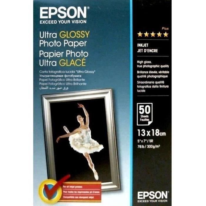 Papel fotográfico ultrabrillante Epson - 13x18cm - 50 hojas - 300 g/m²
