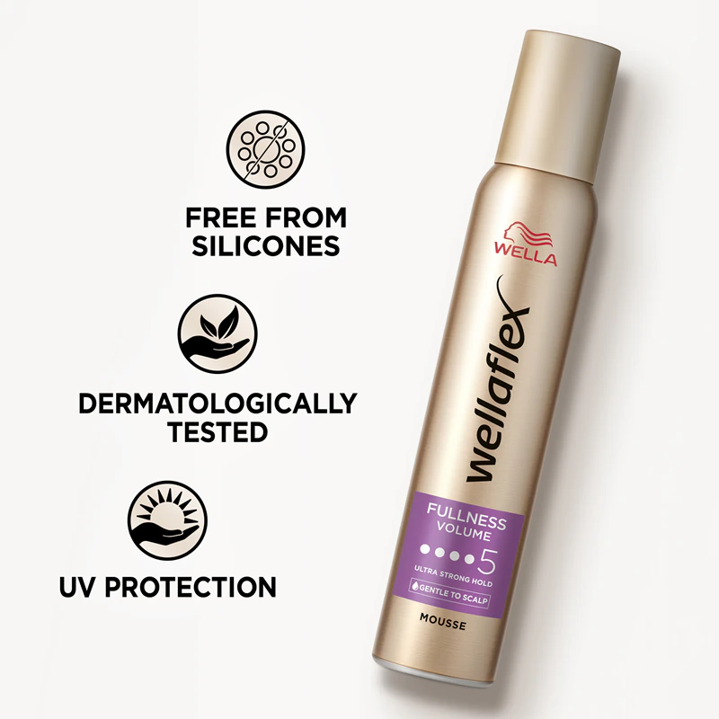 Wella Wellaflex Fullness Volume haarmousse met zeer sterke fixatie