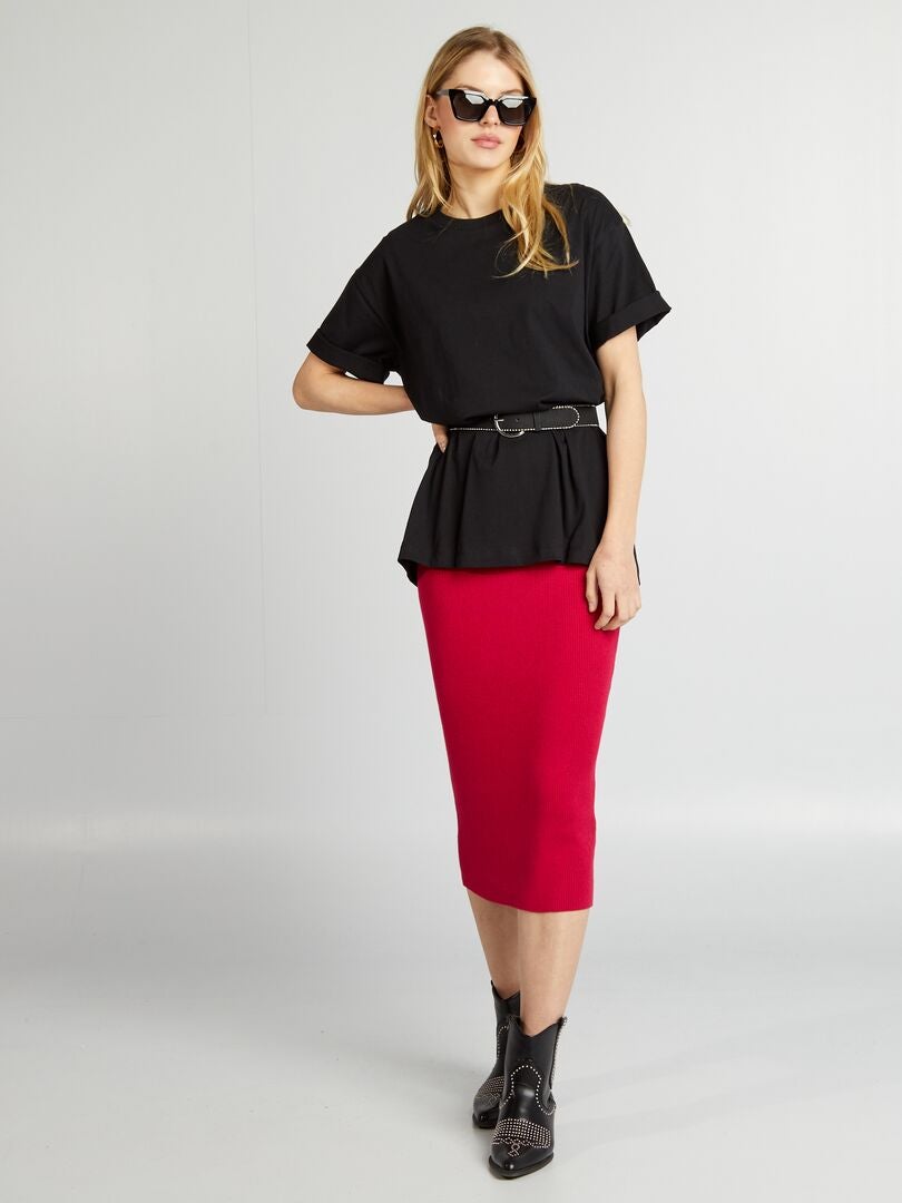 Oversized basic T-shirt - zwart