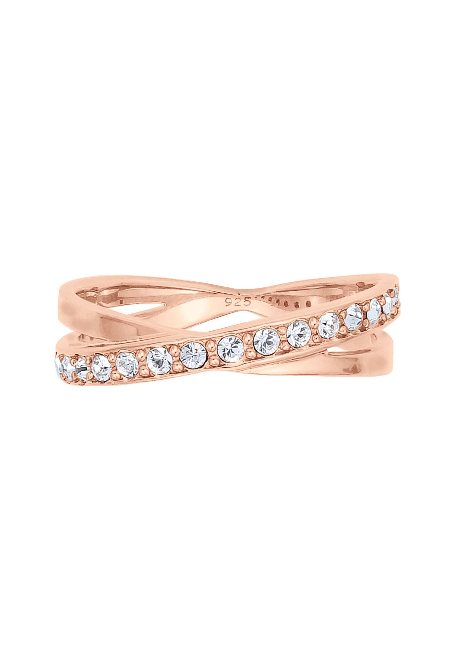 Elli Femmes Enroulement Élégant avec Cristaux en Argent Sterling 925