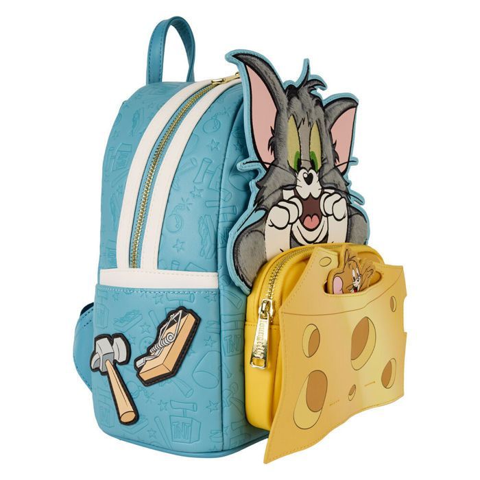 Sac à dos enfant - LOUNGEFLY - Tom & Jerry - Bleu - Cuir synthétique - Jerry détachable