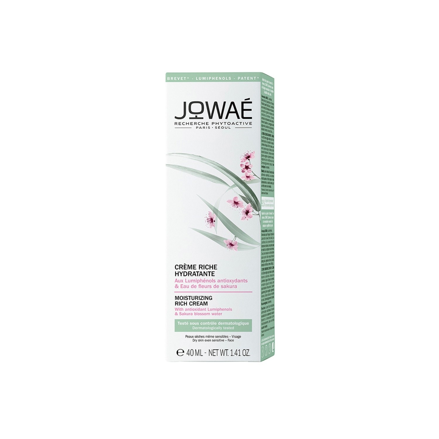 Jowaè Crème Riche Hydratante à l'Eau de Fleurs de Sakura