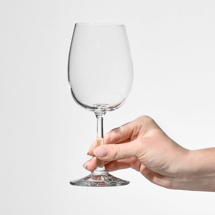 Krosno Petite Verre à Vin Rouge en Cristal - Lot de 6 Verres - 390 ml - Collection Pure - Lavable au Lave-Vaisselle