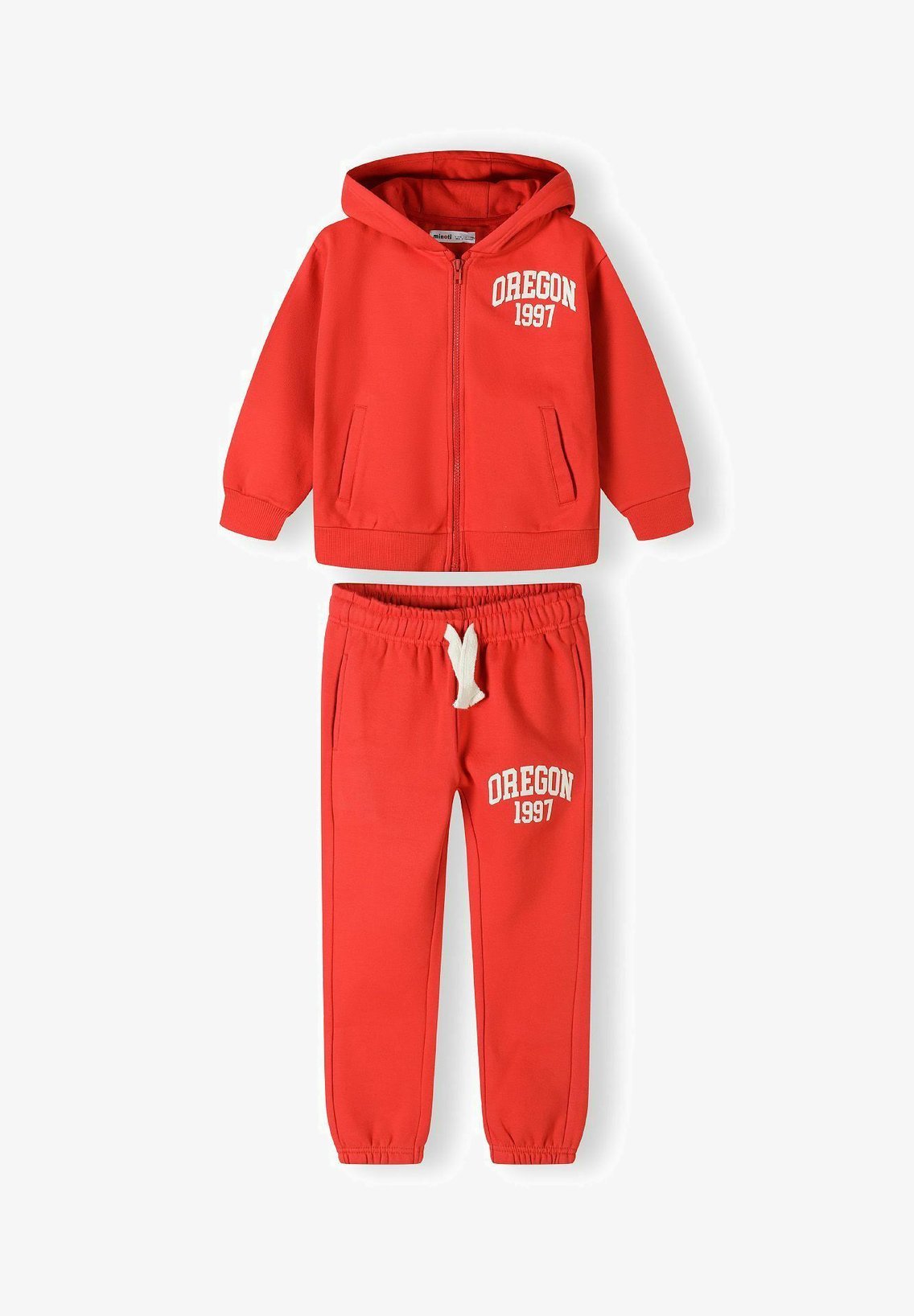 Completo con cappuccio e zip MINOTI con stampa - Tuta sportiva - rosso