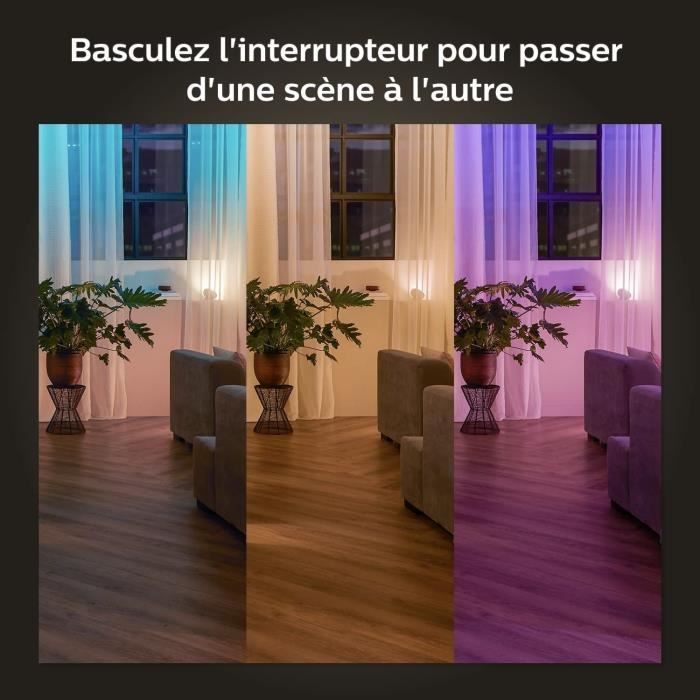 Módulo de interruptor de pared - PHILIPS HUE - Paquete de 2 - Blanco - Compatible con Alexa - Para interiores